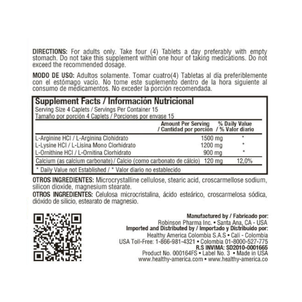 Triple amino (L-arginina, L-Anornitina, L-lysine) - Healthy Sports