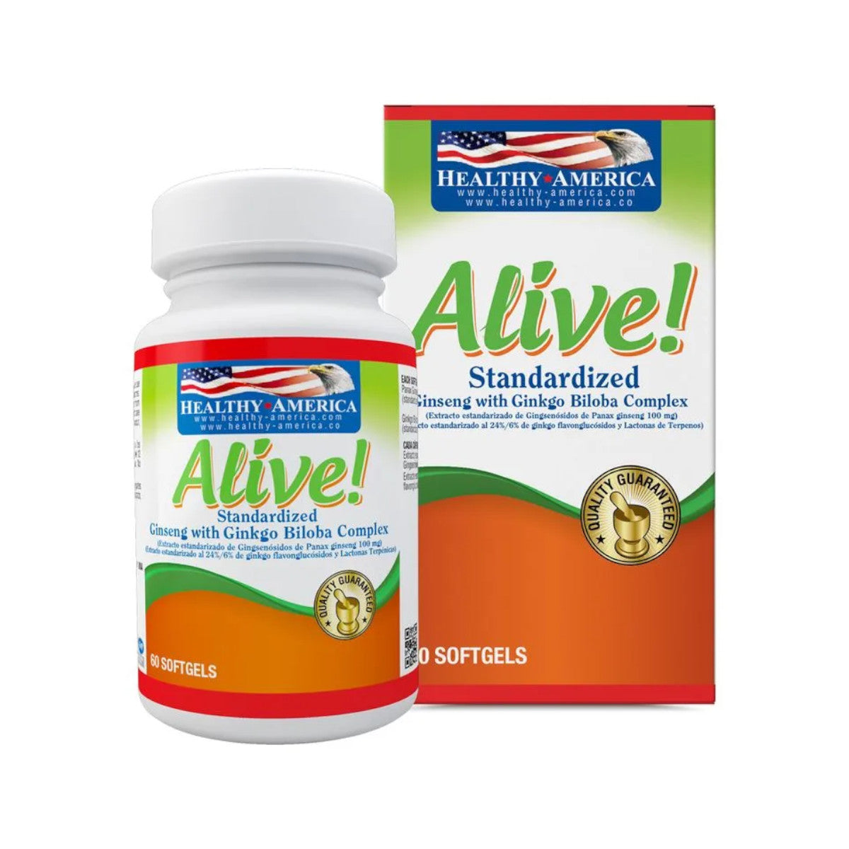 Alive Ginseng  con Ginkgo biloba - Healthy America