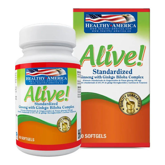 Alive™ Ginseng  con Ginkgo biloba - Healthy America