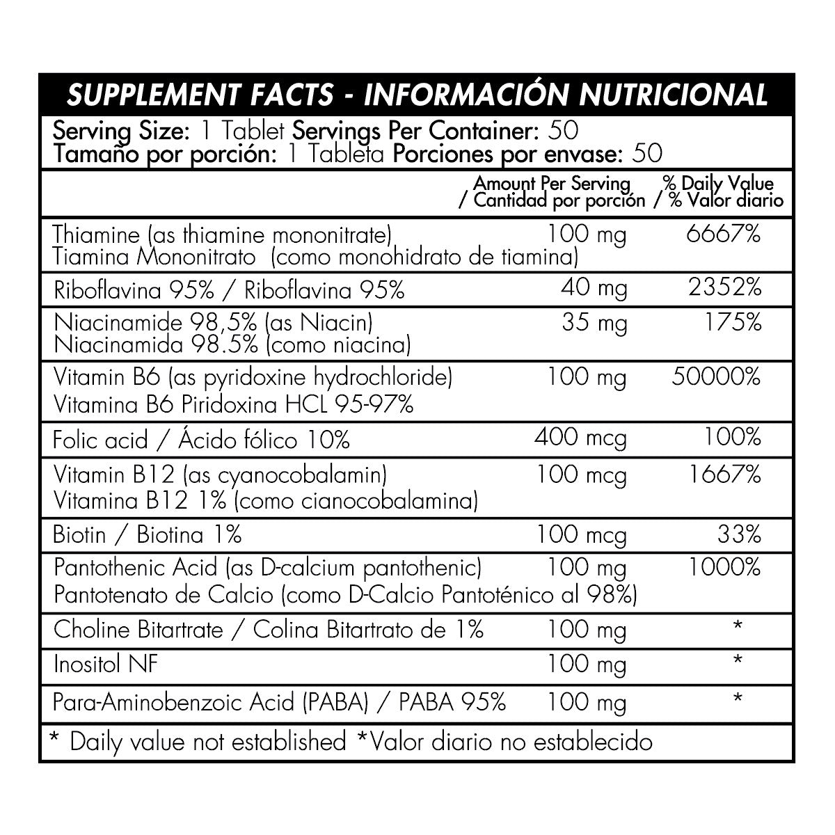 B-100 Complex - 50 Tabletas - Healthy America