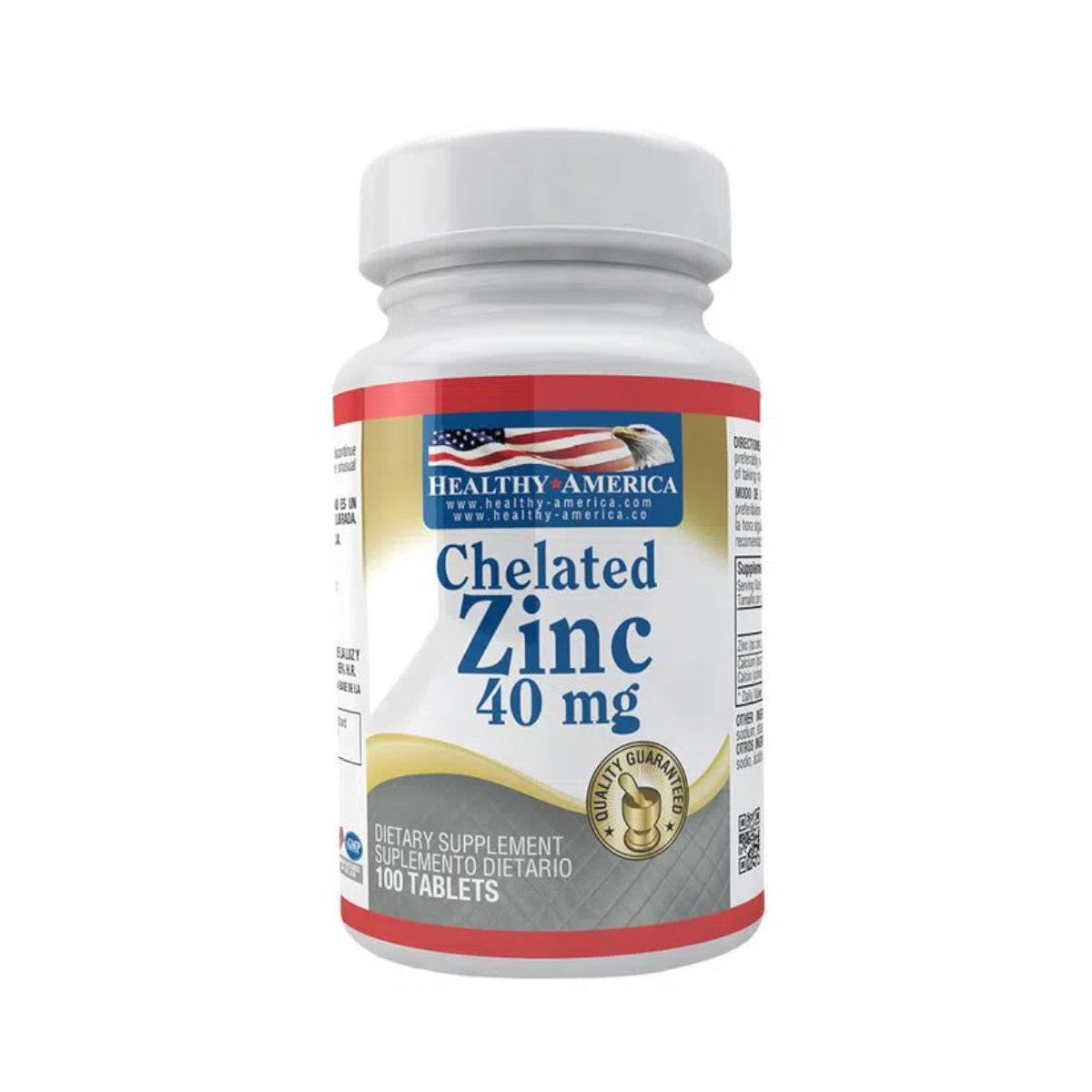 Chelated Zinc - 40mg - Healthy America