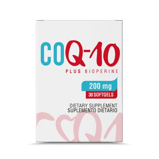 Coenzima Q10 con Bioperina - 200mg - 30 Cápsulas - Healthy America