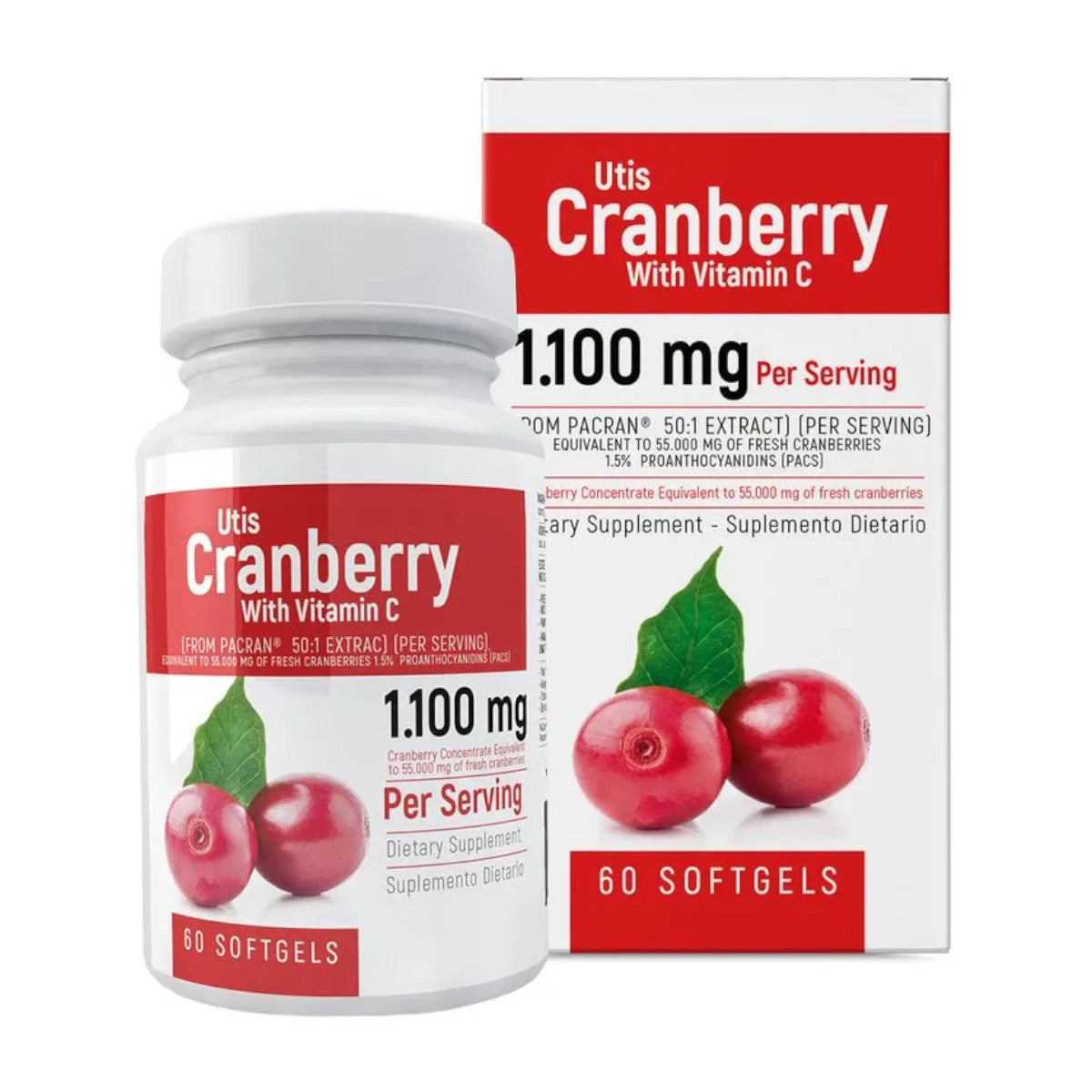 Cranberry con vitamina C - 1.100mg  - Healthy América