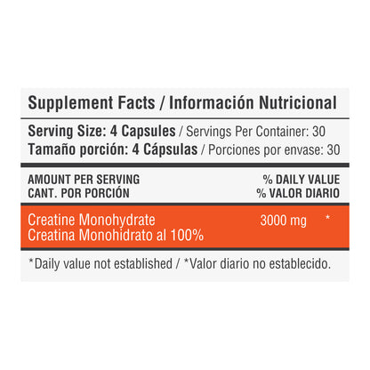 Creatine Monohydrate - 120 Cápsulas - Healthy Sports