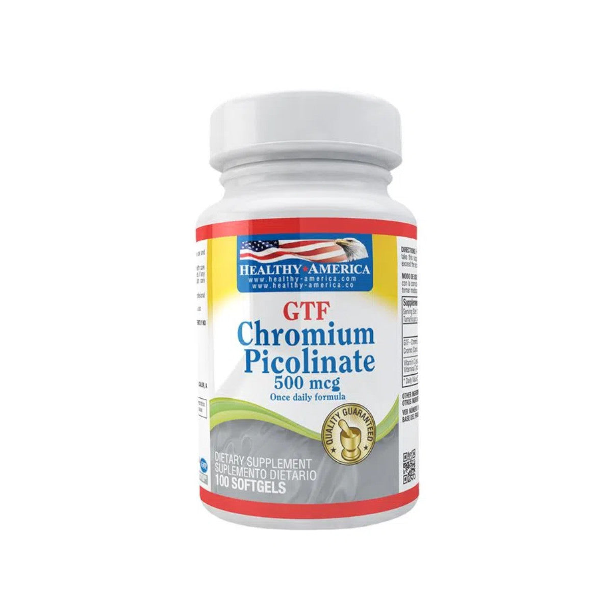 GTF Chromium Picolinate - 500mcg - Healthy America