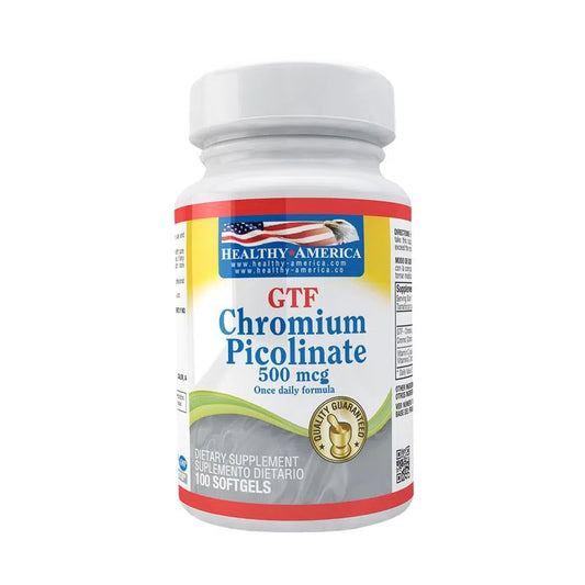 GTF Chromium Picolinate - 500mcg - Healthy America