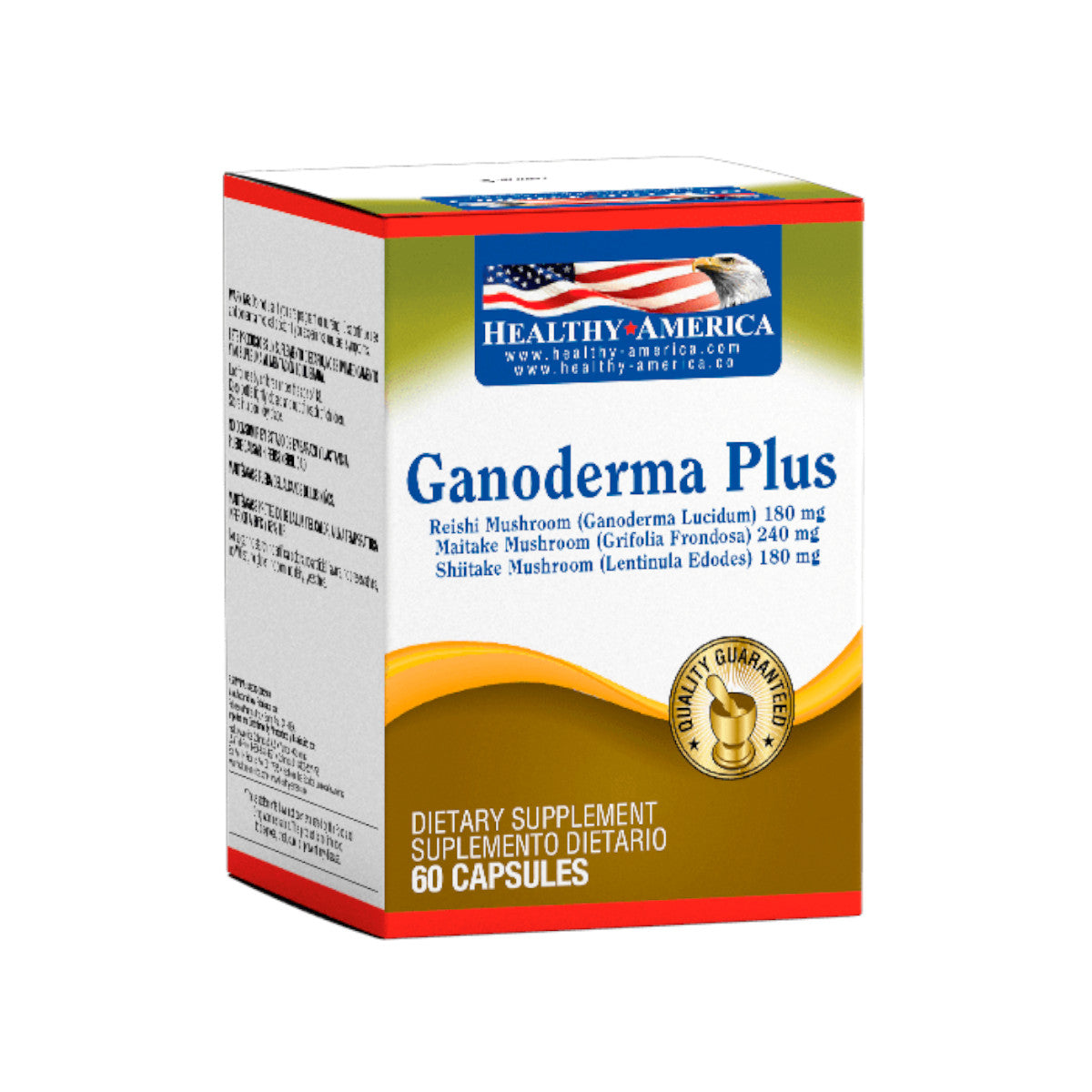 Ganoderma Plus - 180mg - 60 Cápsulas - Healthy America