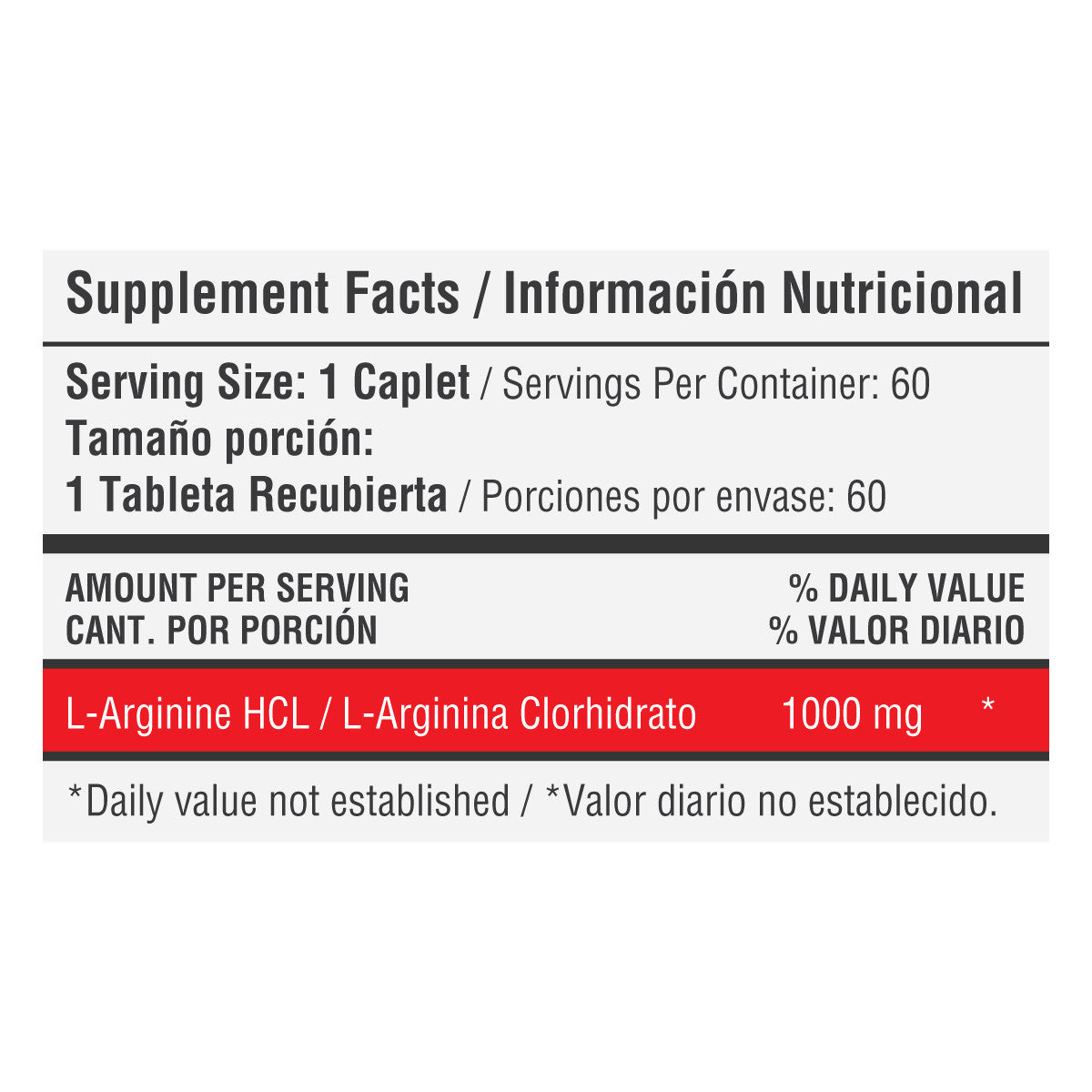 L-Arginine HCL 1000mg 60 Capsulas - Healthy Sports