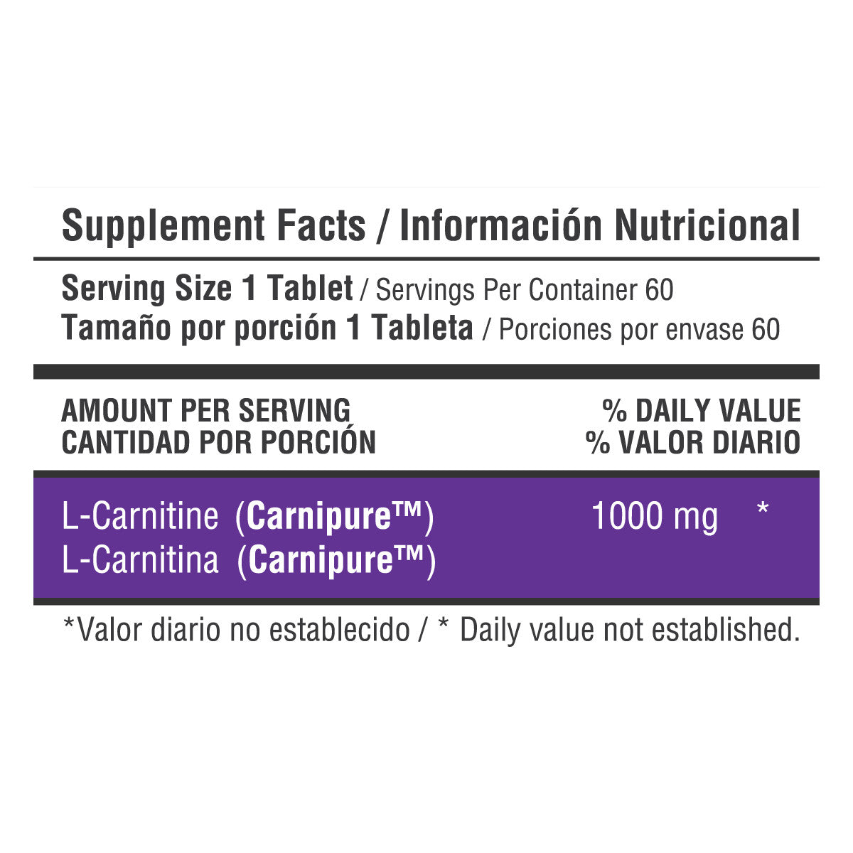 L Carnitina 1000mg - 60 Capsulas - Healthy Sports