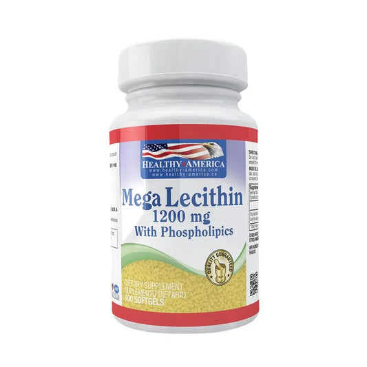 Mega Lecithin - 1200mg - 100 Cápsulas - Healthy America