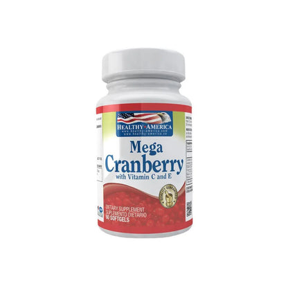 Mega Cranberry - 850mg - Con vitamina C&E - 60 Cápsulas - Healthy America