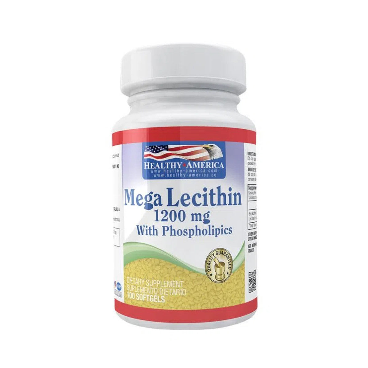 Mega Lecithin - 1200mg - 100 Cápsulas - Healthy America