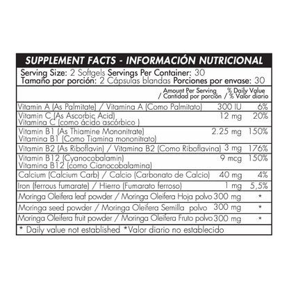 Moringa Complex - 1200mg - 60 Cápsulas - Healthy America