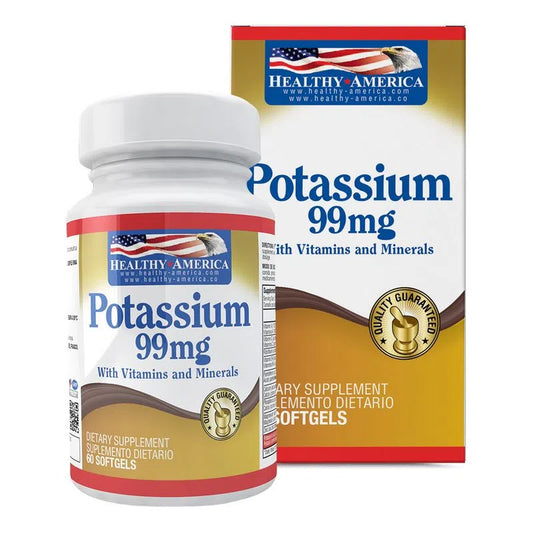 Potassium - 99mg - 60 Cápsulas - Healthy America