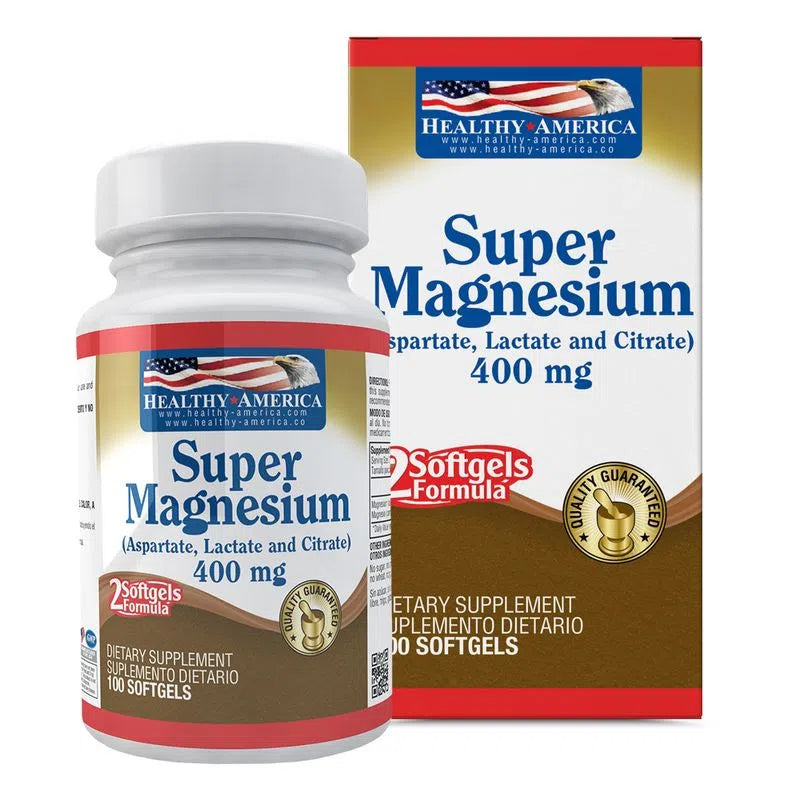 Super Magnesium - 400mg - 100 Cápsulas - Healthy America