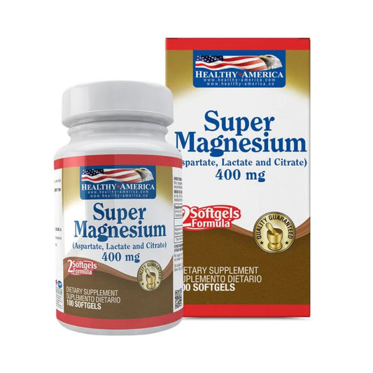 Super Magnesium - 400mg - 100 Cápsulas - Healthy America