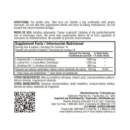 Triple amino (L-arginina, L-Anornitina, L-lysine)  - Healthy Sports